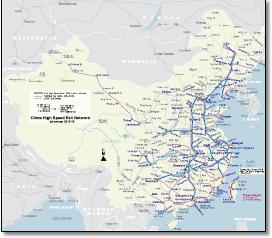 China high speed train / rail map