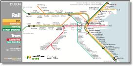 Dublin Ireland train rail map