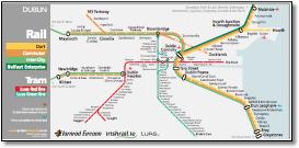 Dublin Ireland train rail map