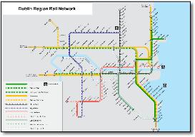 Dublin area rail train network map 