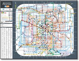 Paris metro rail train map