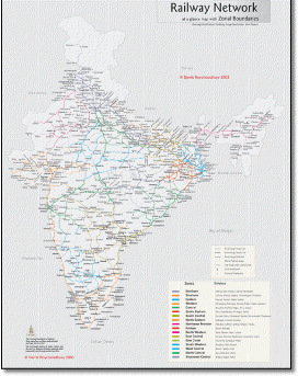 India train / rail map