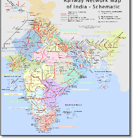 India train / rail map