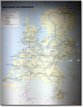 Holland Dutch rail train map