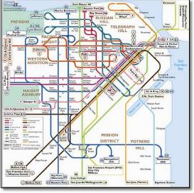 San Fransisco train / rail map