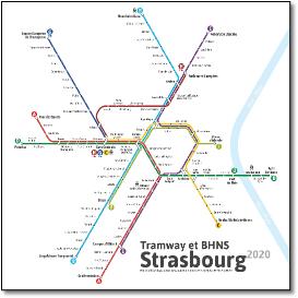Strasbourg Tramway et BHNS map Chris Smere May 2020
