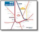 Derby Nottingham train / rail network map