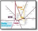 Derby Nottingham train / rail network map