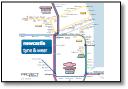 Newcastle train / rail network map