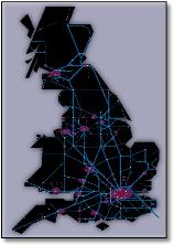 Grreat Britain passenger rail network map