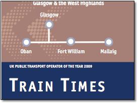 Scotrail West Highland line timetable cover map