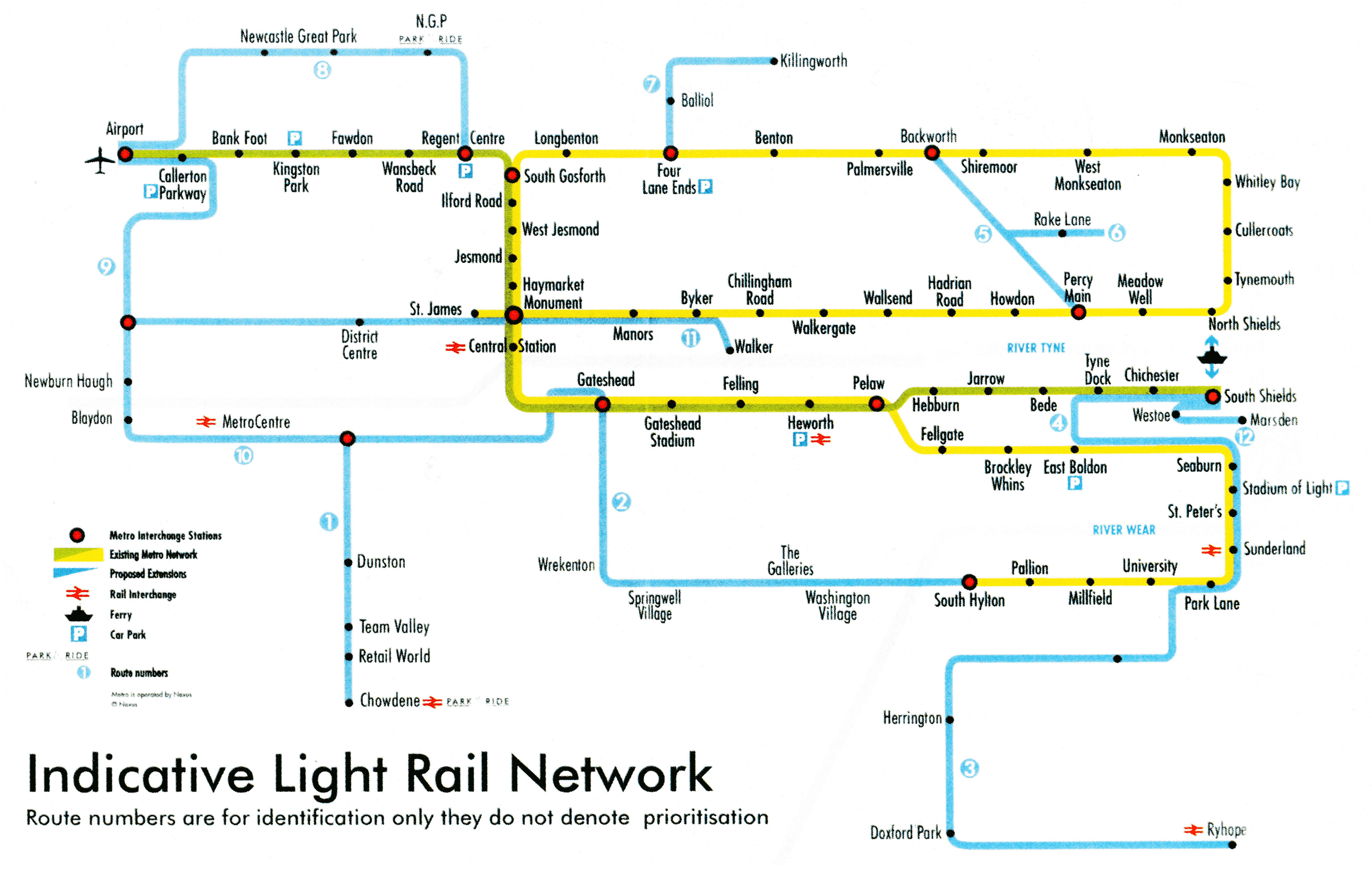 Tyne and wear metro map