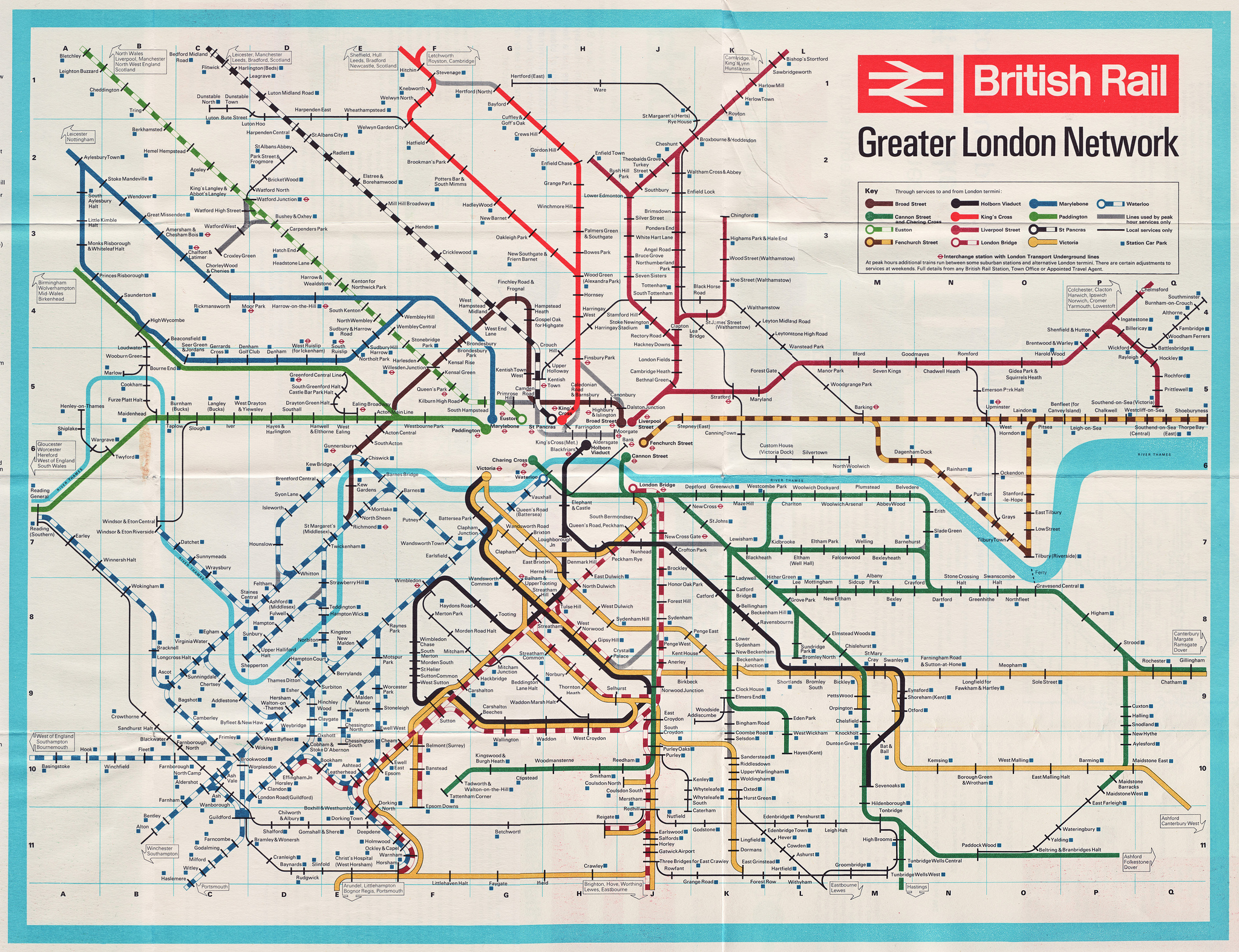 This 1960s British Rail Map Shows All London S Mainline Services
