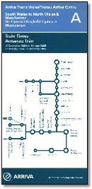 Arriva Trains Wales train rail timetable map