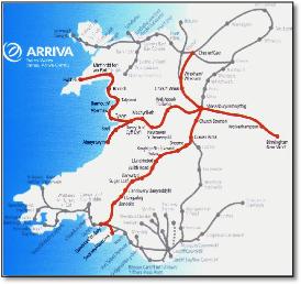 ATW Wales train / rail map