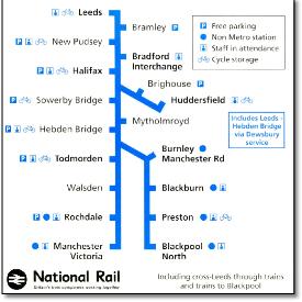Caldervale timetable map