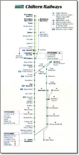 Chiltern trains rail map 