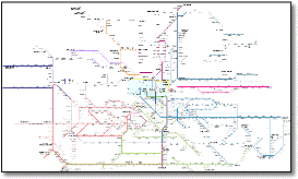 Commute from train rail map