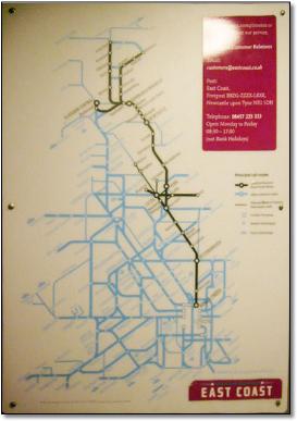 East Coast train rail map