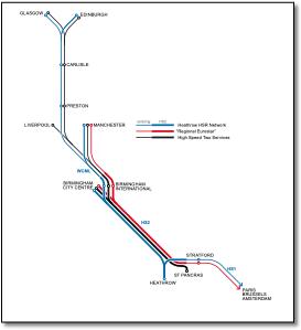 High Speed 2 services Greengauge 21 route map