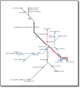 High Speed 2 services Greengauge 21 wider network route map