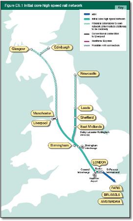 High speed 2 train rail map