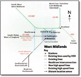 UK High speed proposals London map