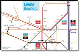 Leeds train / rail network map
