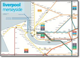 Liverpool Merseyside train /rail map