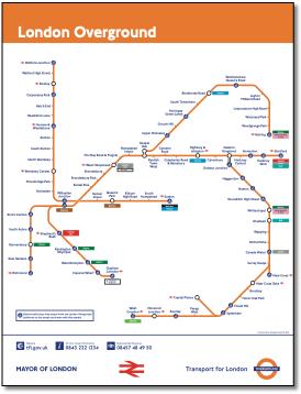 London Overground train rail map