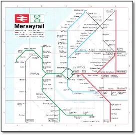Mersey Travel Merseyrail rail train map