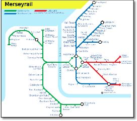 Mersey Travel Merseyrail rail train map
