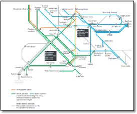 Mayors Transport Strategy map: South London train rail map