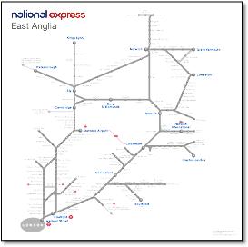 East Anglia train rail map