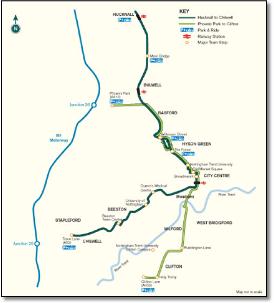 NET Nottingham Express Transit light rail tram map
