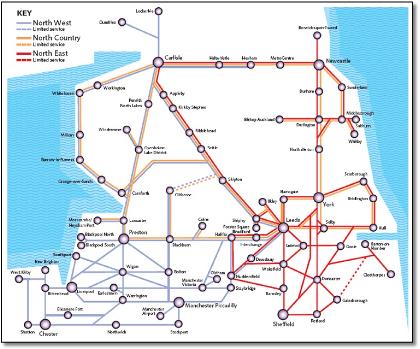 Northern train rail map