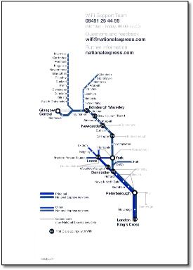 East Coast train rail map