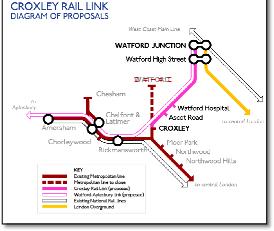Croxley train rail link map
