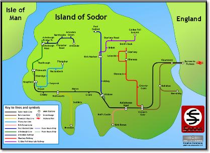 Island of Sodor train rail map