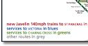 SouthEastern rail train map Javelin
