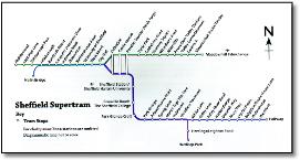 Sheffield Supertram tram map