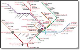 TfW VL Map NON ACCESSIBLE 0419 - 261119 Valley Lines train / rail network map
