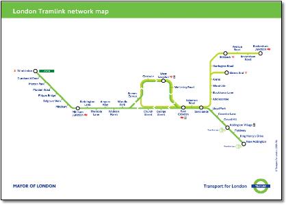 Croydon Tramlink map