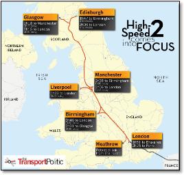 UK High speed lines map