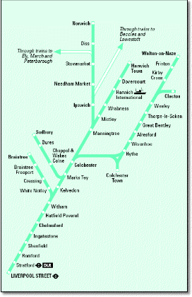 Norfolk rail train map