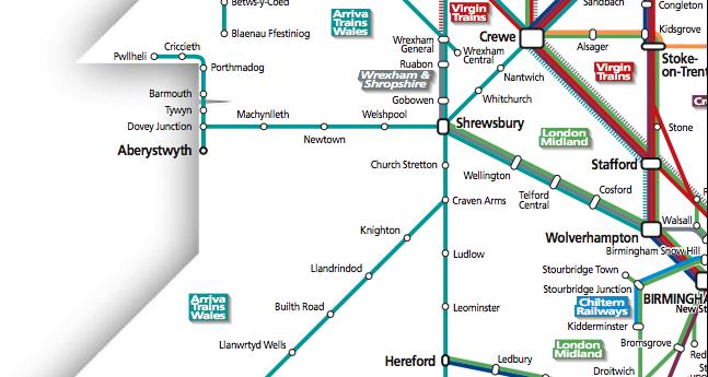 Grreat Britain passenger rail network map