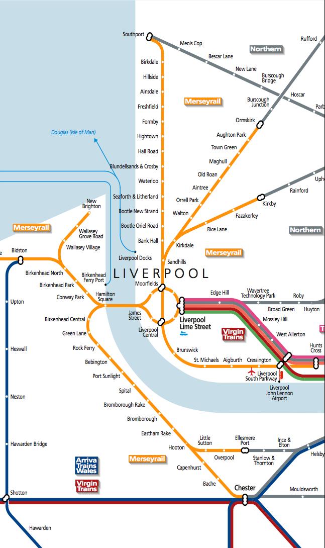 Grreat Britain passenger rail network map