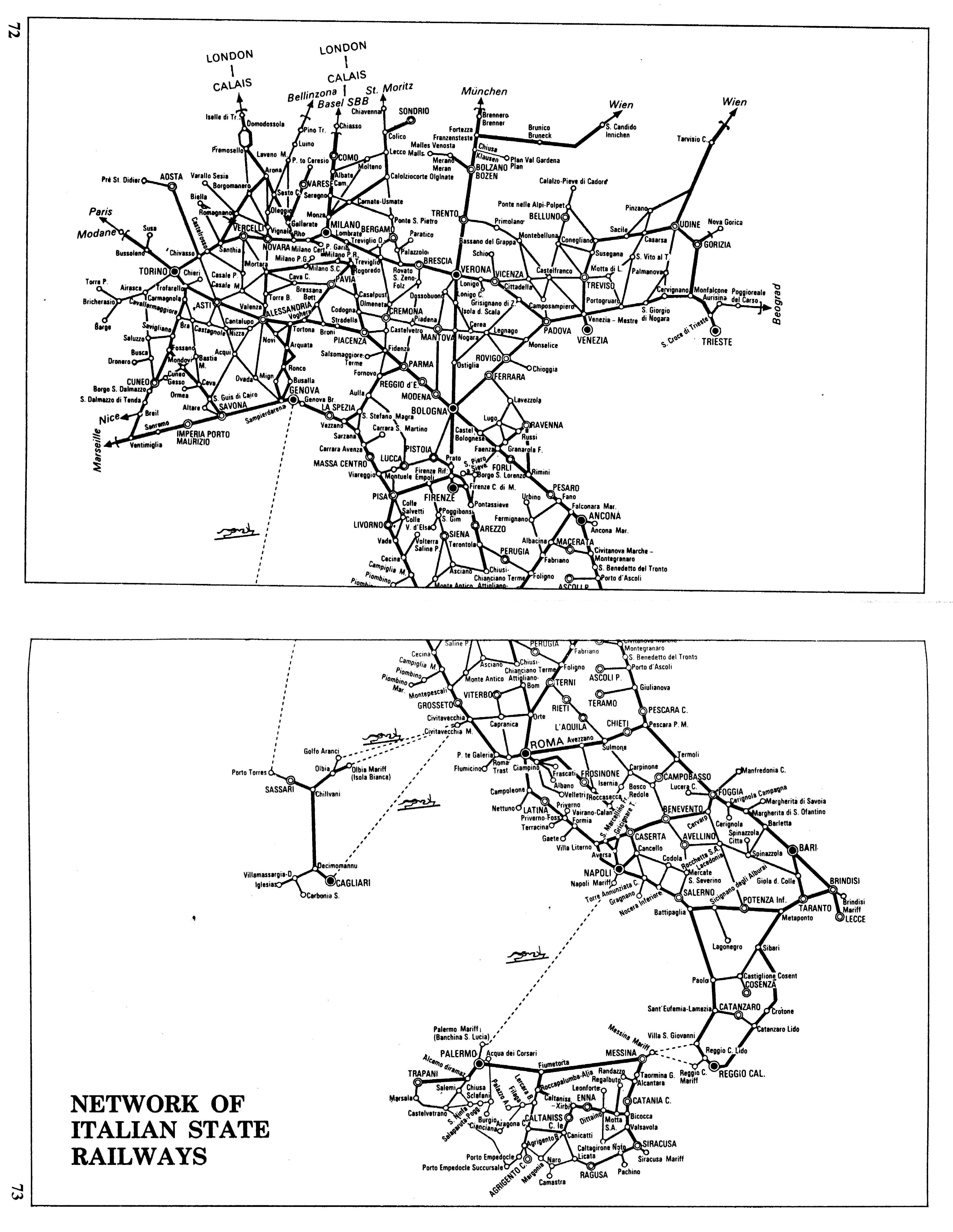 Italia Rail Map