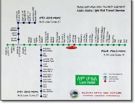 Addis Ababa light rail map
