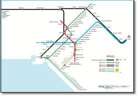 Athens train rail metro tram map